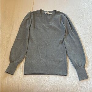 Loft Gray V-Neck Women's Sweater Size Small